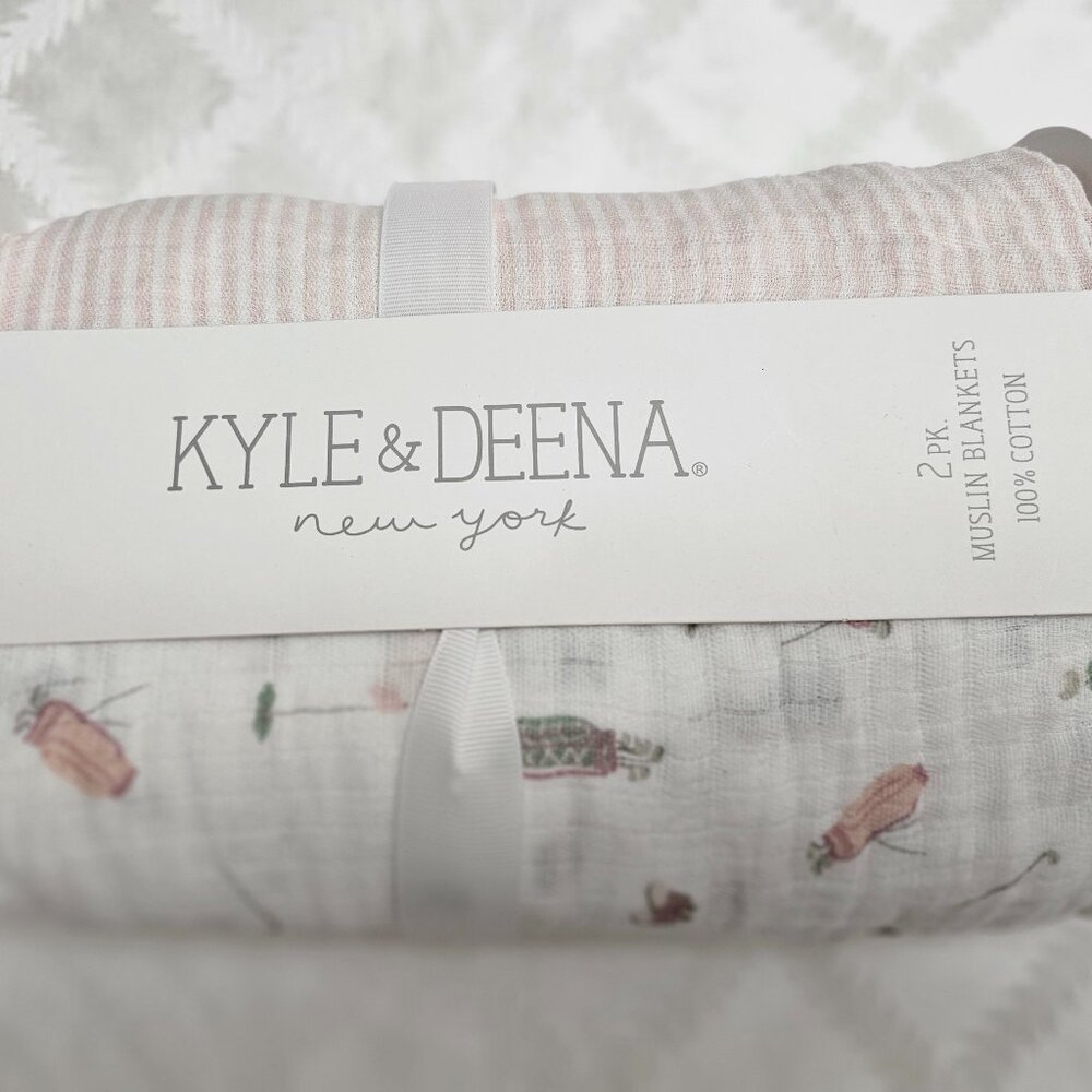 Kyle and Deena 2 pack Muslin Blankets!  New!